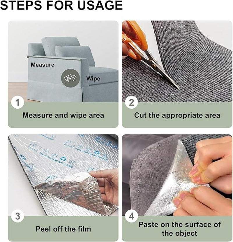 1Pc anti Cat Scratch Furniture Protector, Cat Scratch Pad, Self-Adhesive Sofa Furniture Protector, Prevents Cat Claws from Scratching, Trimmable DIY Cat Wall Climbing Blanket for Furniture, Sofa, Walls, Couch, Doors, Corners. Sticky Tape