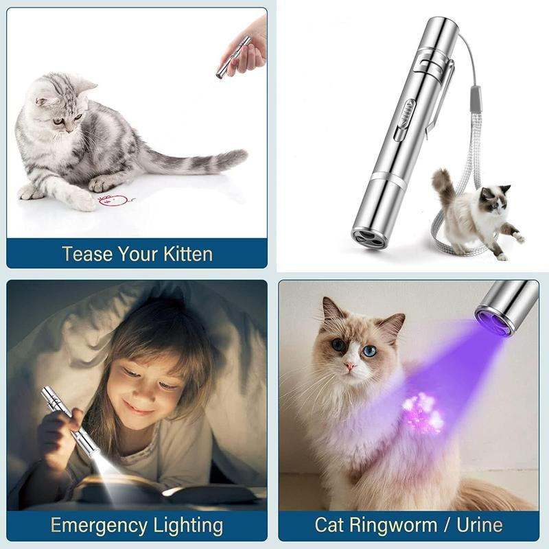 Cat Laser Toy, 7 Adjustable Modes, Rechargeable, Multifunctional Pet Interactive Laser Pointer Toy,Suitable for Indoor Cats and Dogs to Chase and Play