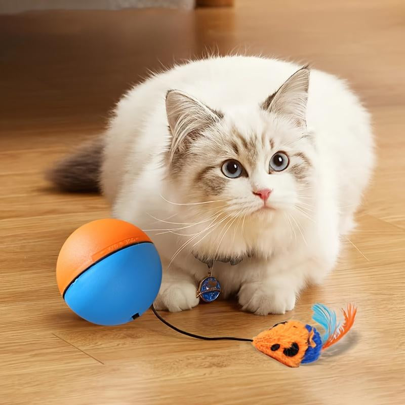 Interactive Cat Ball Toy – Plush Mouse, Rechargeable, for Kittens & Pets