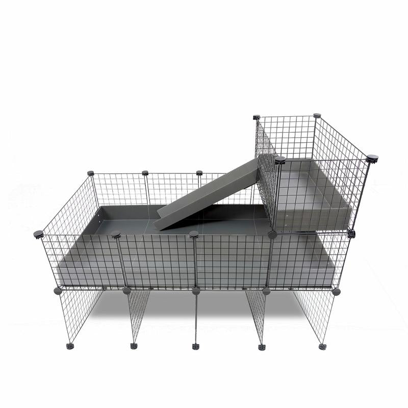 Guinea Pig Condo C&C Cage with Pillars, Balcony, and Ramp- Guineadad
