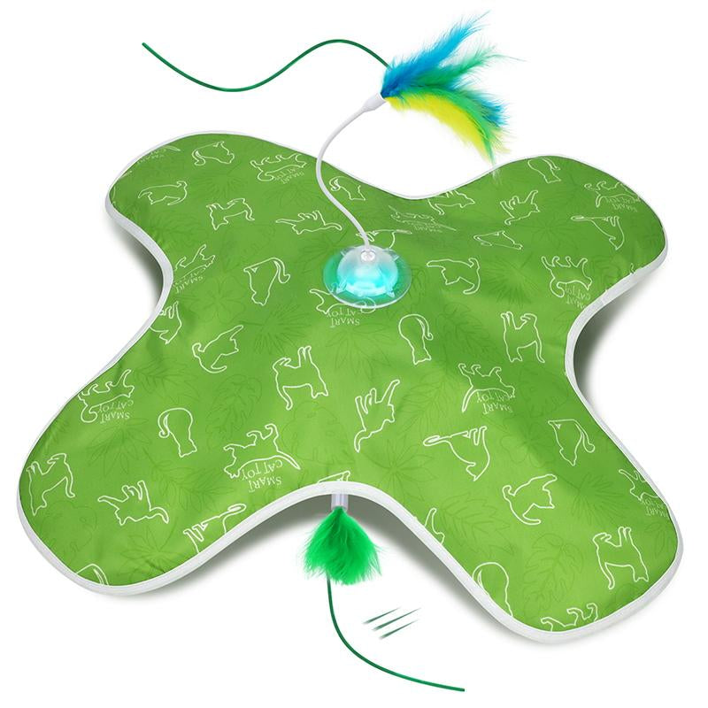 Waaiio Cat Toys for Indoor Cats,Interactive Toy Hide N Seek for Kittens,Automatic Moving Wand Feather,Motion Activated Exercise Toy for Bored Cats Rechargeable (Grey)