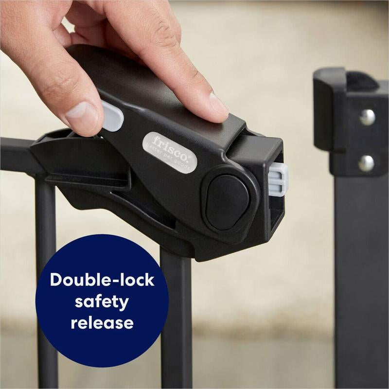 Extra-Wide Steel Pet Gate – Pressure Mount Adjustable (29-52") Self-Closing Door & Dual Locks! Pet Gate Safety Fences Playpen