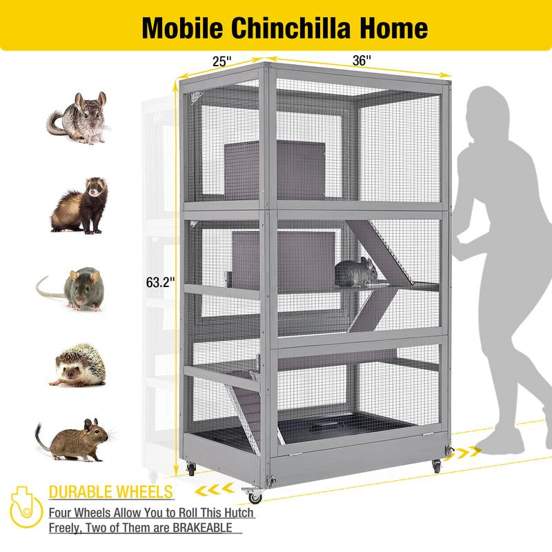 Aivituvin-Air56 Large Wooden Chinchilla Ferret Cage
