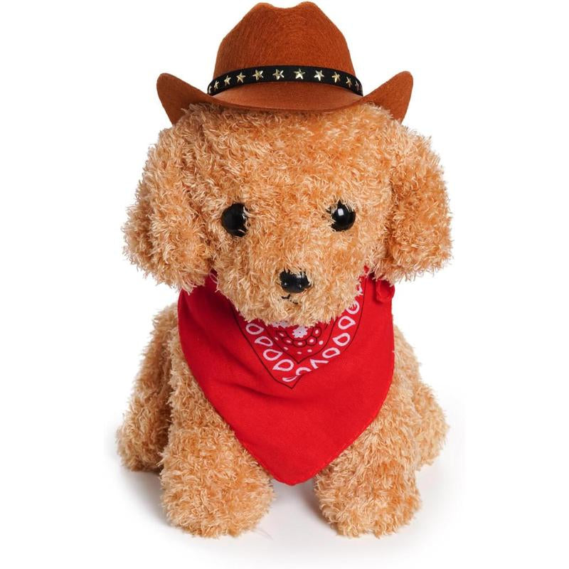 Pet Cowboy Costume Halloween Costumes for Dogs Cat Cowboy Hat with Bandana Scarf (Small)