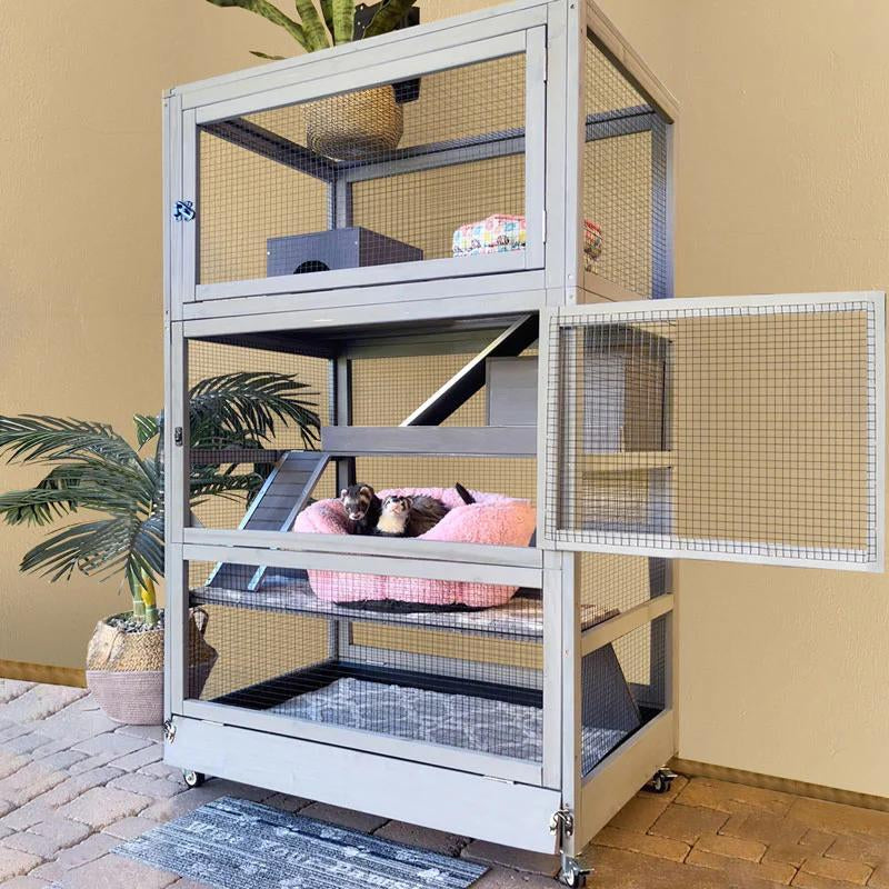Aivituvin-Air56 Large Wooden Chinchilla Ferret Cage