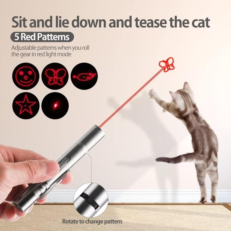 Cat Laser Toy, 7 Adjustable Modes, Rechargeable, Multifunctional Pet Interactive Laser Pointer Toy,Suitable for Indoor Cats and Dogs to Chase and Play