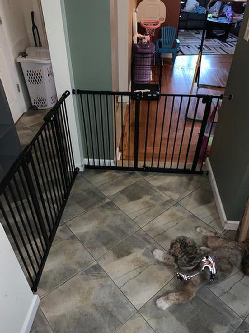 Extra-Wide Steel Pet Gate – Pressure Mount Adjustable (29-52") Self-Closing Door & Dual Locks! Pet Gate Safety Fences Playpen