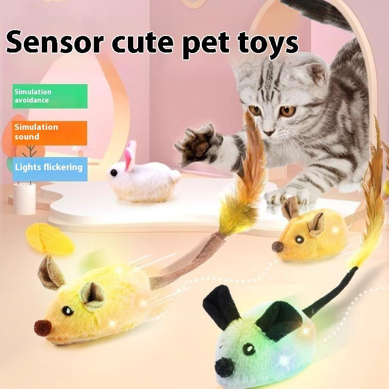 Rechargeable Mouse Toy Sensing Toy Simulation Mouse Animal Electric Smart Mouse Toy Teasing Cat Toy Cat Toys Crazy Cat Toy Gifts for Cats Money Saving Toy Cute Cat Toys Gravity Ball Cat Ball Interactive Cat Toy