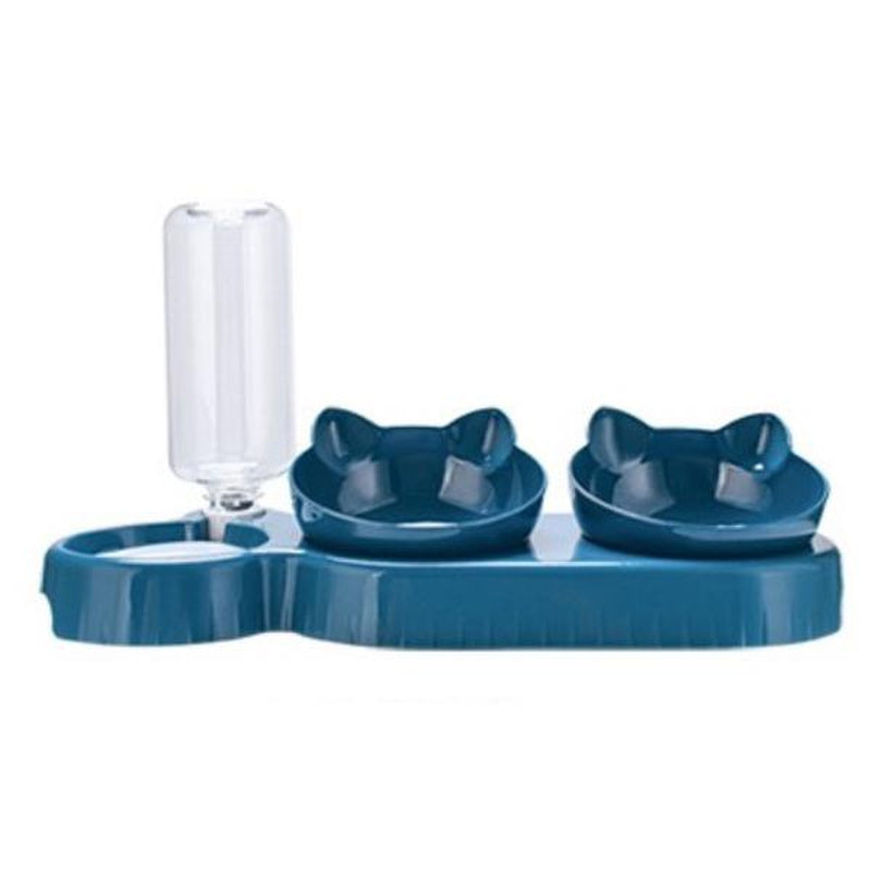 Pet Feeder and Water Dispenser Bowl 2 in 1 | Automatic Cat & Dog Feeding Bowl | Tilted Rotatable Food & Water Dish | Lightweight Portable Pet Accessory with 500Ml Capacity