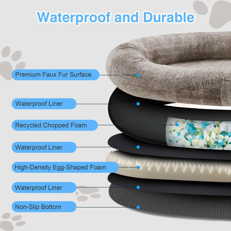 Cozy XL Human Dog Bed for Adults & Pets – Faux Fur Lounger with Pillow & Blanket, Washable Orthopedic Sofa for Deep Sleep & Relaxation – Perfect Gift for Pet Lovers Tictok Shop Contemporary Easy Care Greensboro Furniture