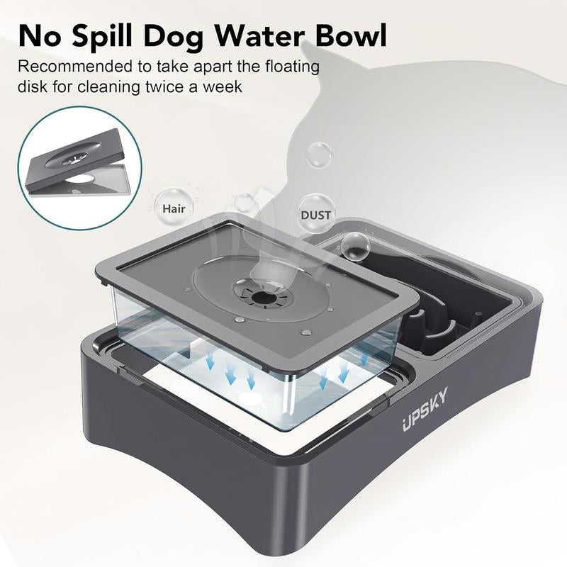 2025 NEW 2-In-1 Elevated Dog Bowls Slow Feeder, 4 Height Adjustable Raised Dog Bowl Stand No Spill Dog Water Bowl Dispenser, Anti-Slip Dog Food and Water Bowl for Small Medium Dogs