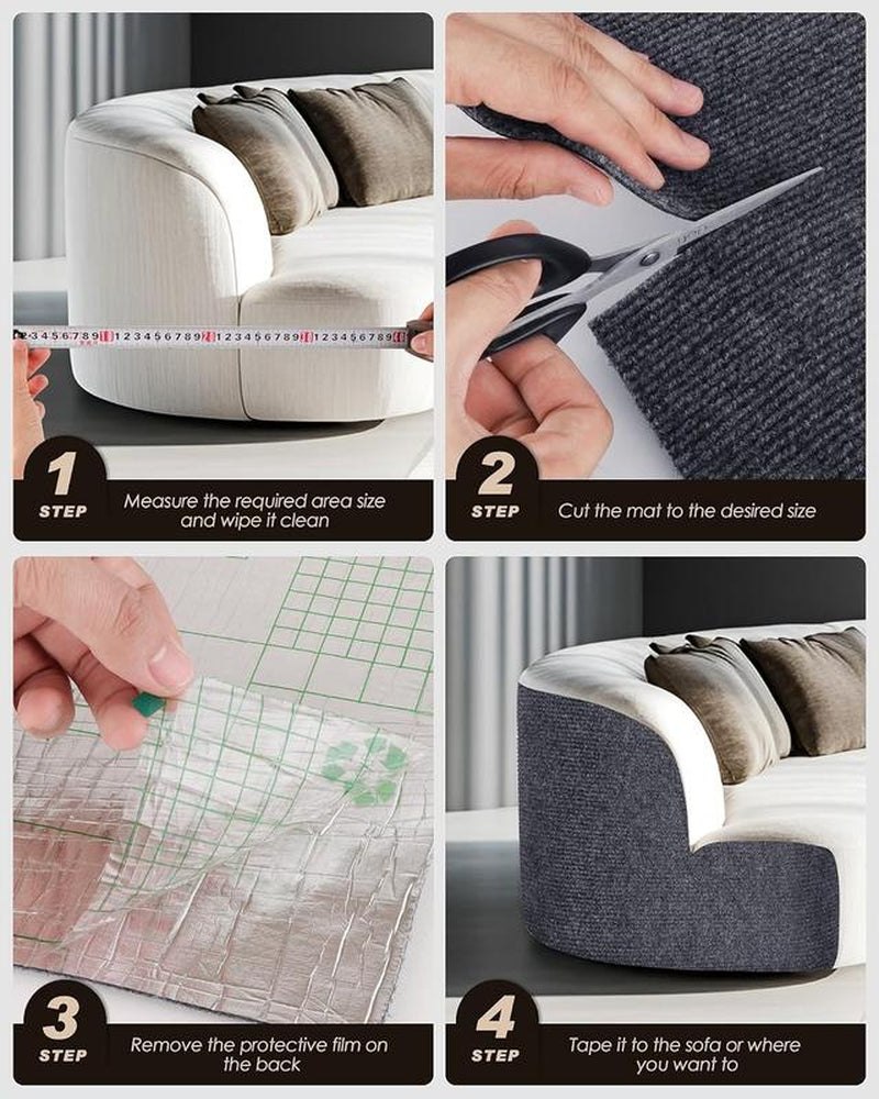 1Pc anti Cat Scratch Furniture Protector, Cat Scratch Pad, Self-Adhesive Sofa Furniture Protector, Prevents Cat Claws from Scratching, Trimmable DIY Cat Wall Climbing Blanket for Furniture, Sofa, Walls, Couch, Doors, Corners. Sticky Tape