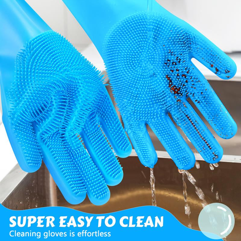 Pecute Pet Grooming Gloves, Heat-Resistant Silicone Pet Bathing Gloves