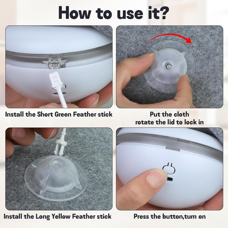 Waaiio Cat Toys for Indoor Cats,Interactive Toy Hide N Seek for Kittens,Automatic Moving Wand Feather,Motion Activated Exercise Toy for Bored Cats Rechargeable (Grey)