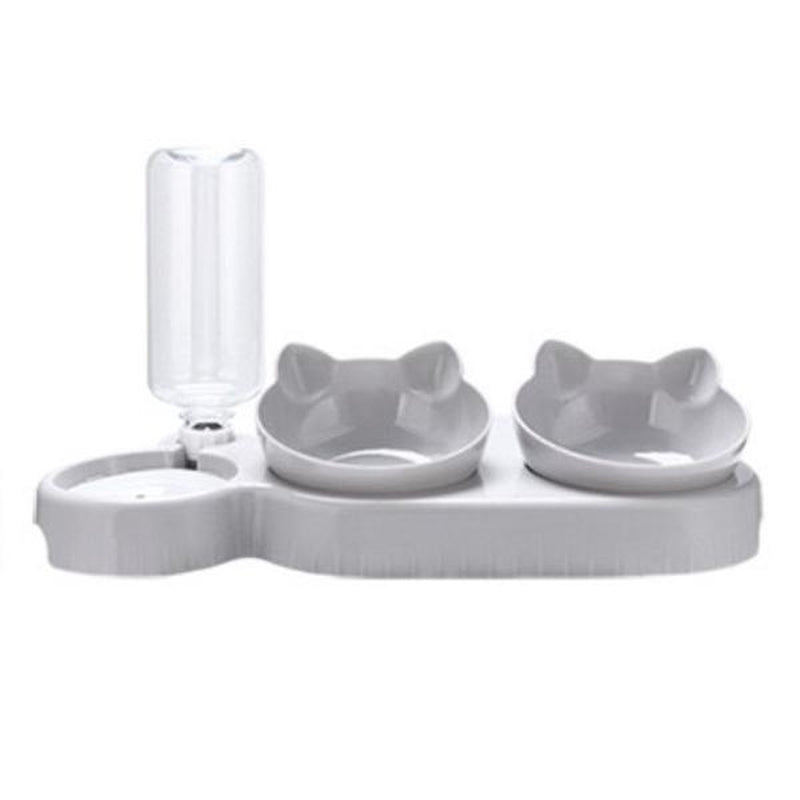 Pet Feeder and Water Dispenser Bowl 2 in 1 | Automatic Cat & Dog Feeding Bowl | Tilted Rotatable Food & Water Dish | Lightweight Portable Pet Accessory with 500Ml Capacity