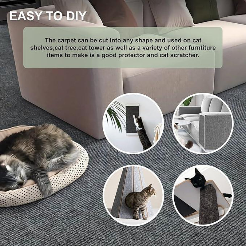 1Pc anti Cat Scratch Furniture Protector, Cat Scratch Pad, Self-Adhesive Sofa Furniture Protector, Prevents Cat Claws from Scratching, Trimmable DIY Cat Wall Climbing Blanket for Furniture, Sofa, Walls, Couch, Doors, Corners. Sticky Tape