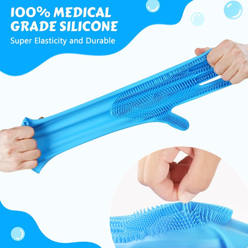 Pecute Pet Grooming Gloves, Heat-Resistant Silicone Pet Bathing Gloves