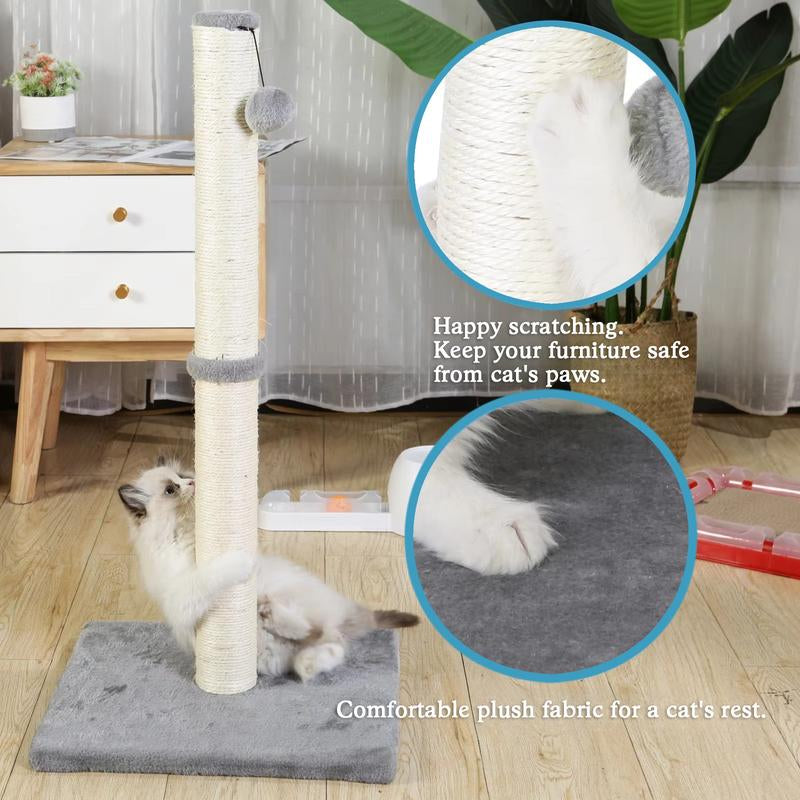 Cat Scratching Posts for Indoor Cats and Kittens Cat Scratchers with Dangling Ball Vertical Scratcher with Premium Sisal House Home