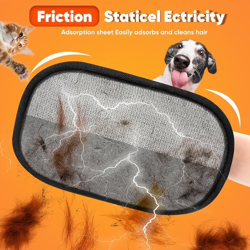 2025 Upgrade Pet Hair Remover Electrostatic Gloves, Reusable Pet Hair Removal Glove for Cats & Dogs, Premium Cat & Dog Hair Remover Mitt for Couch Furniture Carpet Car Seat