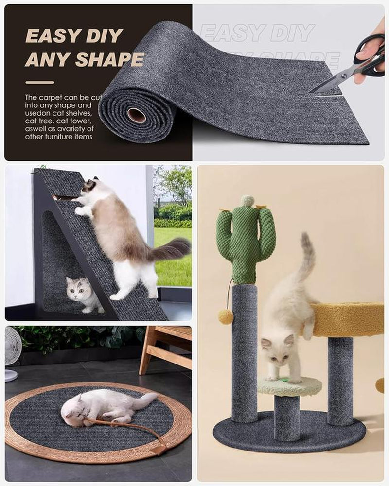 1Pc anti Cat Scratch Furniture Protector, Cat Scratch Pad, Self-Adhesive Sofa Furniture Protector, Prevents Cat Claws from Scratching, Trimmable DIY Cat Wall Climbing Blanket for Furniture, Sofa, Walls, Couch, Doors, Corners. Sticky Tape