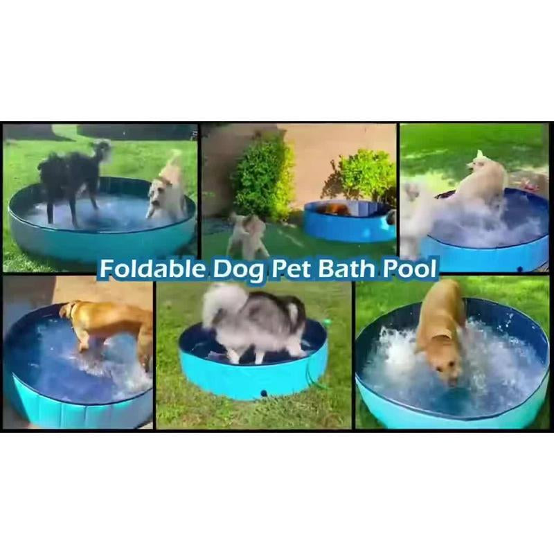Heavy-Duty Foldable Pet Pool - Quick-Dry Hard Plastic Bath Tub & Outdoor Water Toy , Portable Collapsible Dog Bathtub with Non-Slip Surface, Easy Setup for Indoor/Outdoor Use, Ideal for Large Dogs, Medium Dogs, Cats - Space-Saving Design for Home, Travel