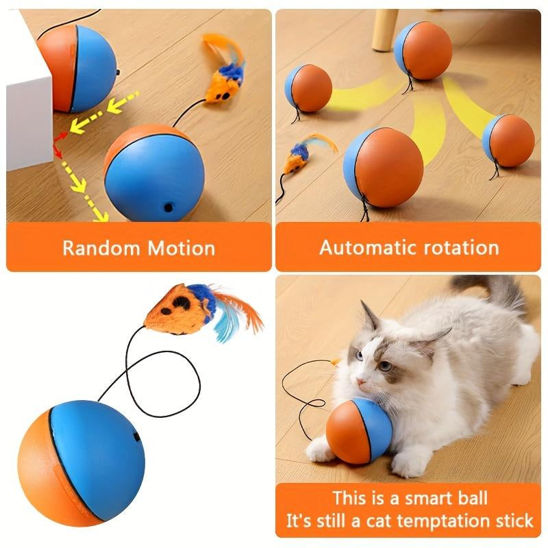 Interactive Cat Ball Toy – Plush Mouse, Rechargeable, for Kittens & Pets