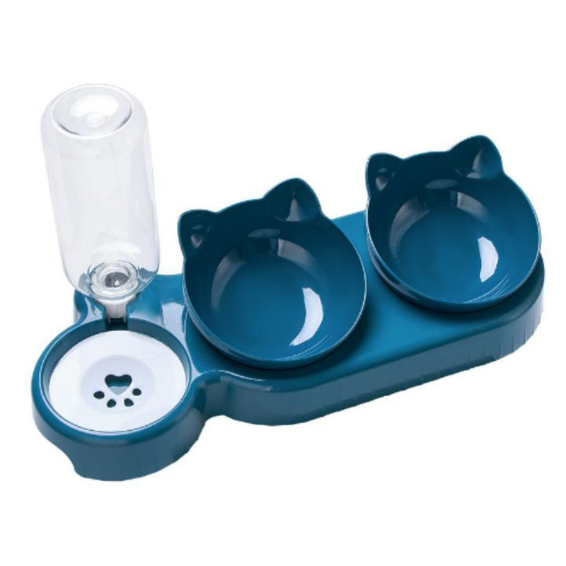 Pet Feeder and Water Dispenser Bowl 2 in 1 | Automatic Cat & Dog Feeding Bowl | Tilted Rotatable Food & Water Dish | Lightweight Portable Pet Accessory with 500Ml Capacity
