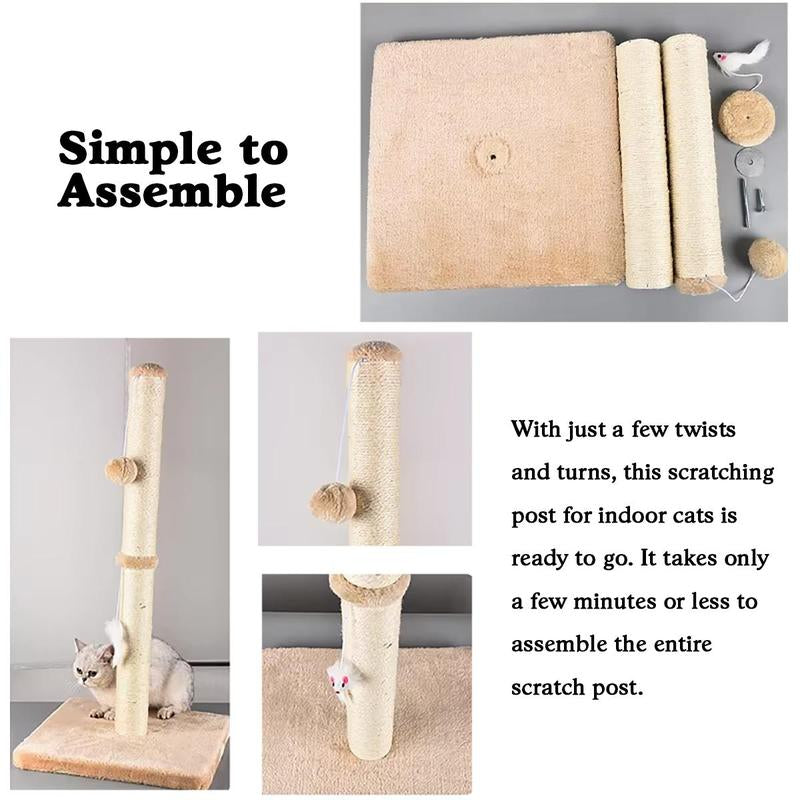 Cat Scratching Posts for Indoor Cats and Kittens Cat Scratchers with Dangling Ball Vertical Scratcher with Premium Sisal House Home