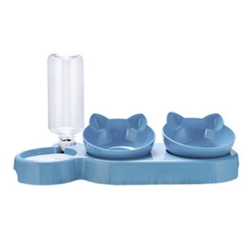 Pet Feeder and Water Dispenser Bowl 2 in 1 | Automatic Cat & Dog Feeding Bowl | Tilted Rotatable Food & Water Dish | Lightweight Portable Pet Accessory with 500Ml Capacity