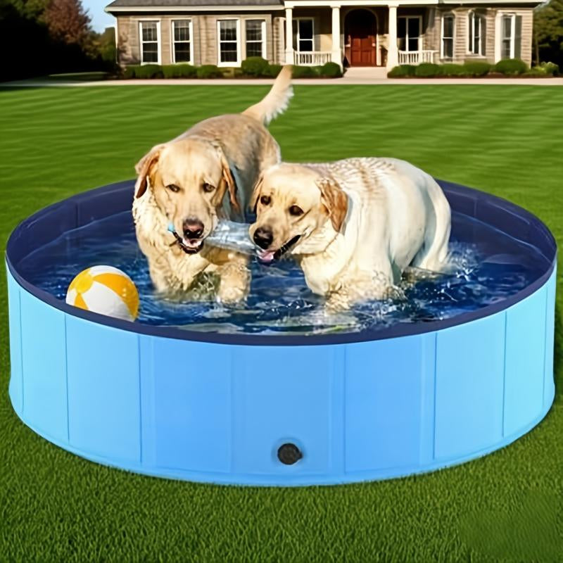 Heavy-Duty Foldable Pet Pool - Quick-Dry Hard Plastic Bath Tub & Outdoor Water Toy , Portable Collapsible Dog Bathtub with Non-Slip Surface, Easy Setup for Indoor/Outdoor Use, Ideal for Large Dogs, Medium Dogs, Cats - Space-Saving Design for Home, Travel