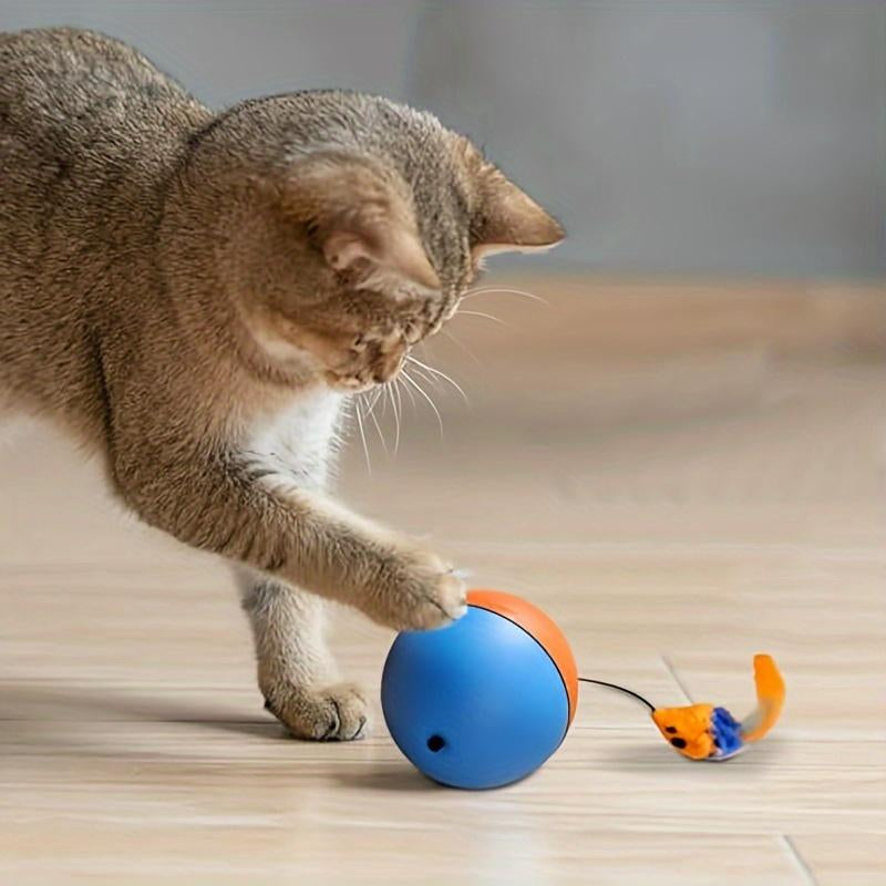 Interactive Cat Ball Toy – Plush Mouse, Rechargeable, for Kittens & Pets