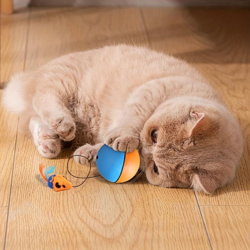 Interactive Cat Ball Toy – Plush Mouse, Rechargeable, for Kittens & Pets