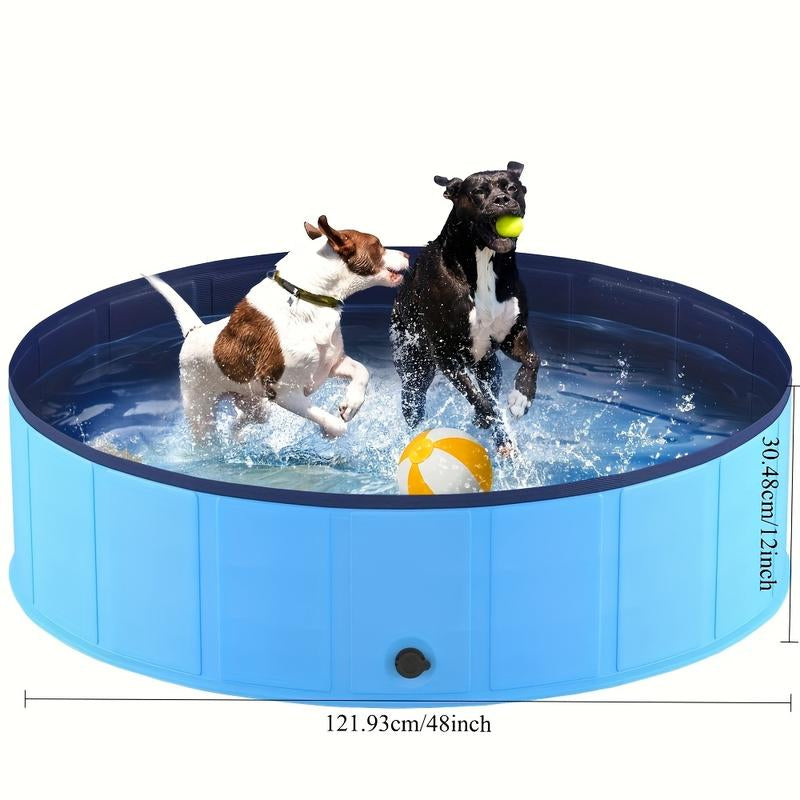 Heavy-Duty Foldable Pet Pool - Quick-Dry Hard Plastic Bath Tub & Outdoor Water Toy , Portable Collapsible Dog Bathtub with Non-Slip Surface, Easy Setup for Indoor/Outdoor Use, Ideal for Large Dogs, Medium Dogs, Cats - Space-Saving Design for Home, Travel