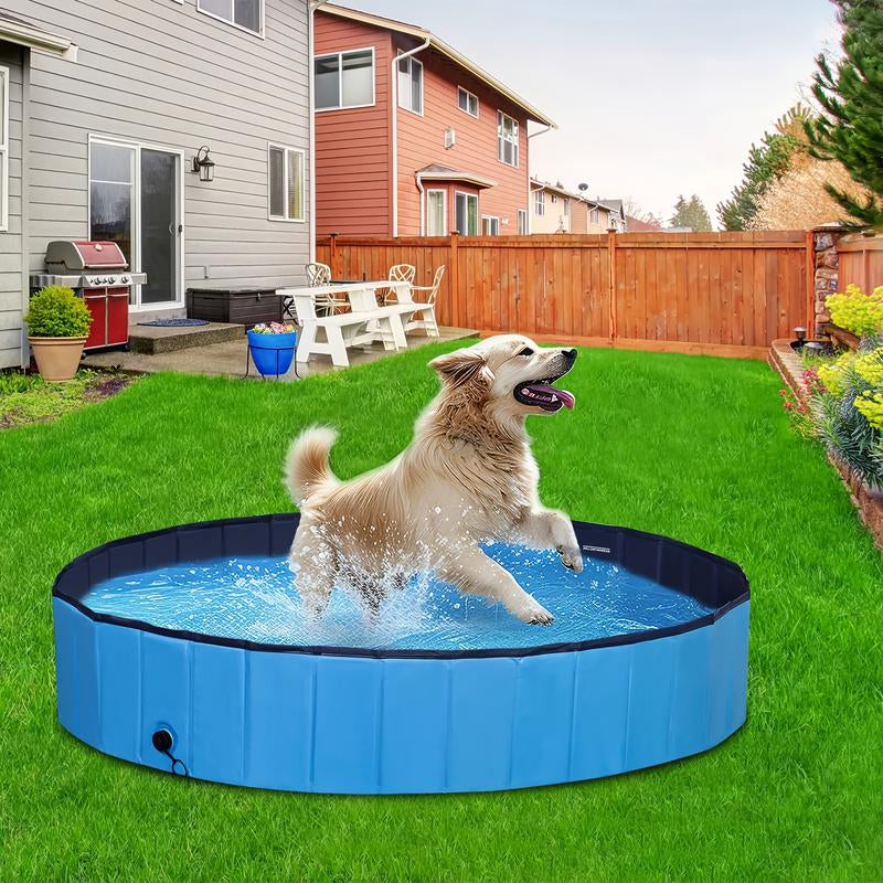 Heavy-Duty Foldable Pet Pool - Quick-Dry Hard Plastic Bath Tub & Outdoor Water Toy , Portable Collapsible Dog Bathtub with Non-Slip Surface, Easy Setup for Indoor/Outdoor Use, Ideal for Large Dogs, Medium Dogs, Cats - Space-Saving Design for Home, Travel