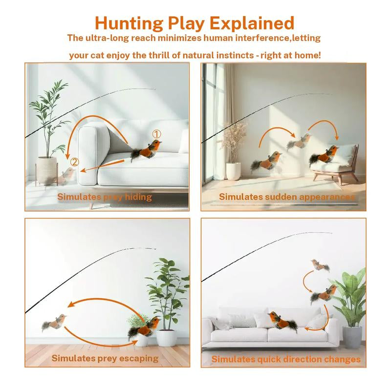 10 in 1 Harsozo Retractable Cat Wand Toy Interactive Cat Feather Wand Cat Fishing Pole Toy with Colorful Combinations and Quick-Swap Clasp for Endless Novelty and Real-Hunt Strategies Labor Day Sale