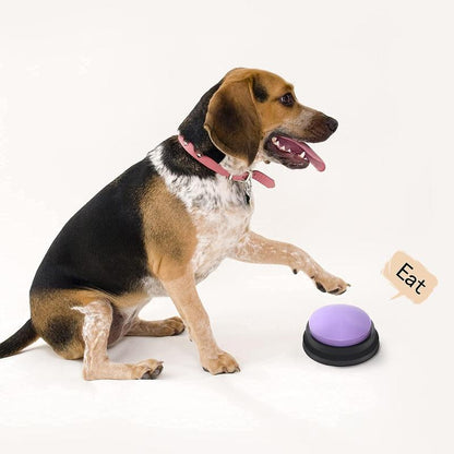 Voice Recording Button, Buttons for Communication Pet Buzzer, 30 Second Record & Playback, Funny for Study Office Home 4 Packs (Rose Red + Dark Blue + Green + Orange)