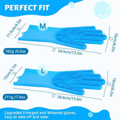 Pecute Pet Grooming Gloves, Heat-Resistant Silicone Pet Bathing Gloves