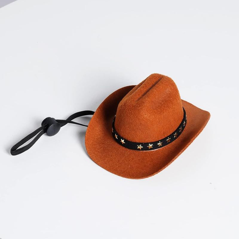 Pet Cowboy Costume Halloween Costumes for Dogs Cat Cowboy Hat with Bandana Scarf (Small)