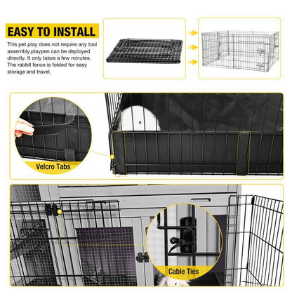 Aivituvin-Air71 Guinea Pig ，Bunny Playpen| Small Pet Playpen with Floor,Petlife,Dog Playpen,Rabbit Playpen,Dog Crate