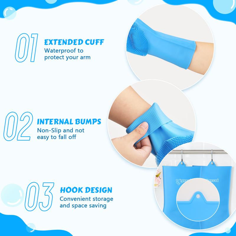 Pecute Pet Grooming Gloves, Heat-Resistant Silicone Pet Bathing Gloves