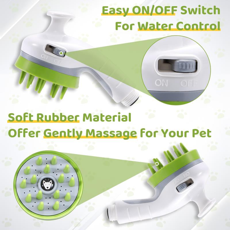 MALFT PET 3-In-1 Pet Shower Kit,High Pressure Cleaner Nozzle,Pet Bathing Grooming Accessories,Deshedding Nozzle,Suitable for Pets,Home and Outdoor Use
