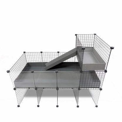 Guinea Pig Condo C&C Cage with Pillars, Balcony, and Ramp- Guineadad