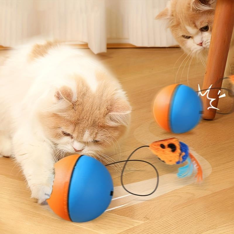 Interactive Cat Ball Toy – Plush Mouse, Rechargeable, for Kittens & Pets