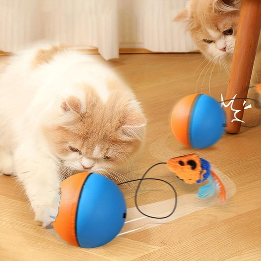 Interactive Cat Ball Toy – Plush Mouse, Rechargeable, for Kittens & Pets